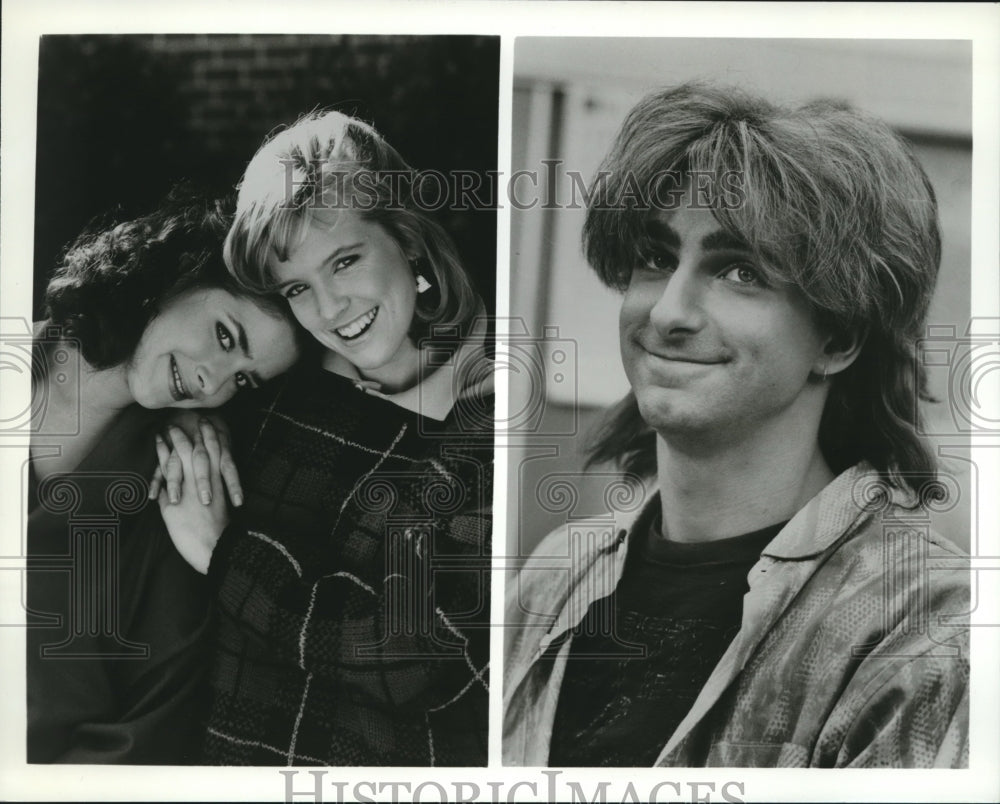 1986 Press Photo Claudia Wells, Courtney Thorne-Smith Dean Cameron- Fast  Times