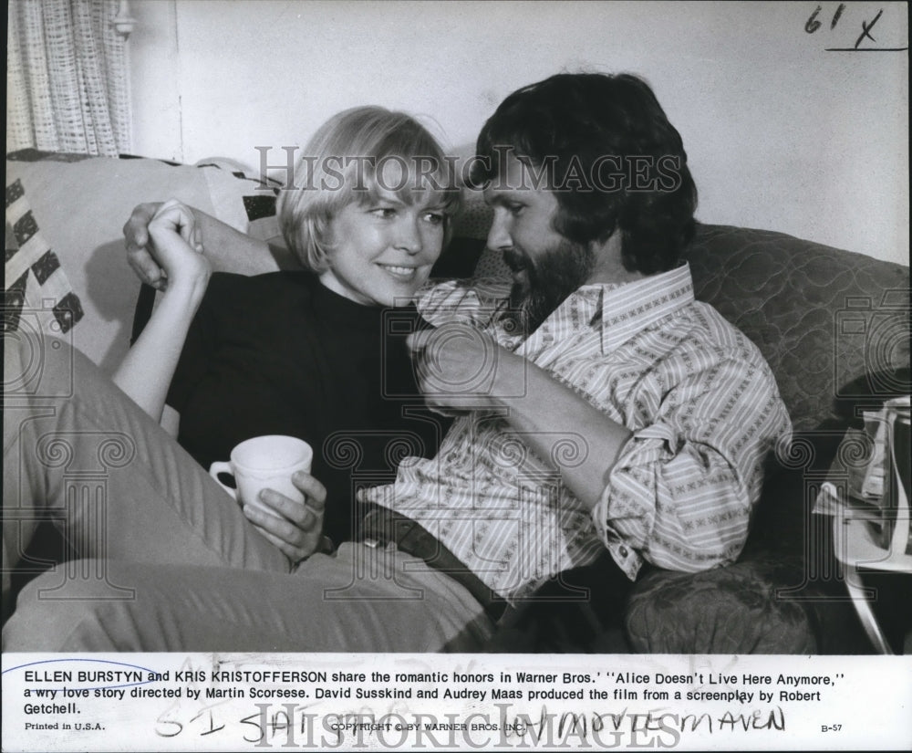 1975 Press Photo Actors Burstyn &amp; Kristofferson-Alice Doesn&#39;t Live Here Anymore-Historic Images