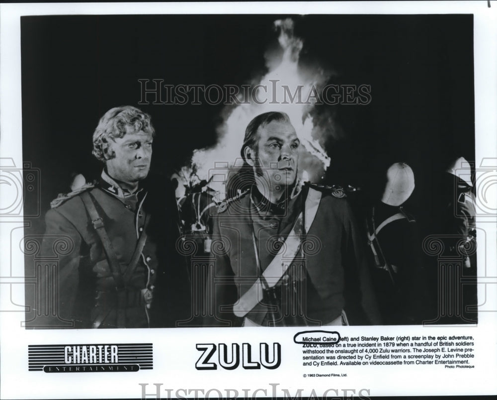 1963 Michael Caine and Stanley Baker in "Zulu," by Charter. - Historic Images