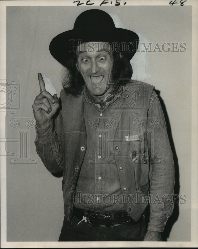 1969 Press Photo Charlie the Clown, comedian, in New Orleans for Mardi Gras. - Historic Images