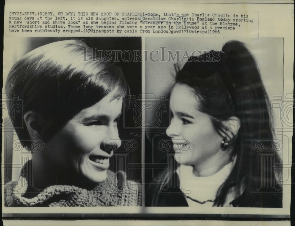 1966 Actress Geraldine Chaplin with Long & Short Haircuts - Historic Images