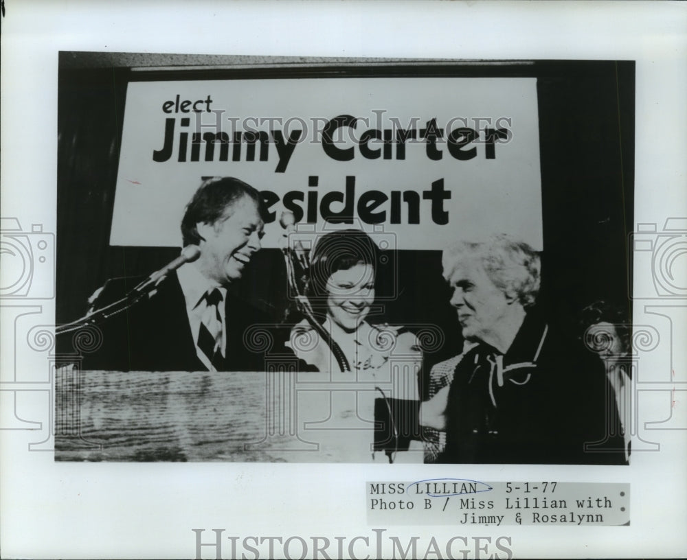 1977 Miss Lillian with Jimmy &amp; Rosalynn - Historic Images