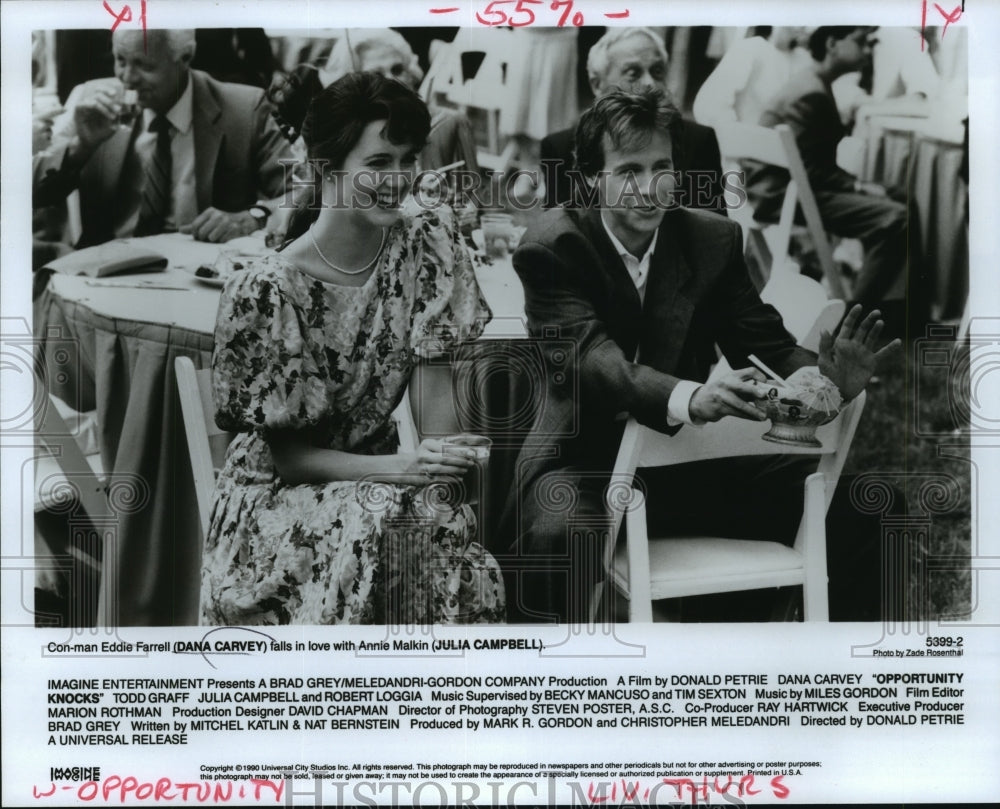 1990 Dana Carvey and Julia Campbell in Opportunity Knocks. - Historic Images