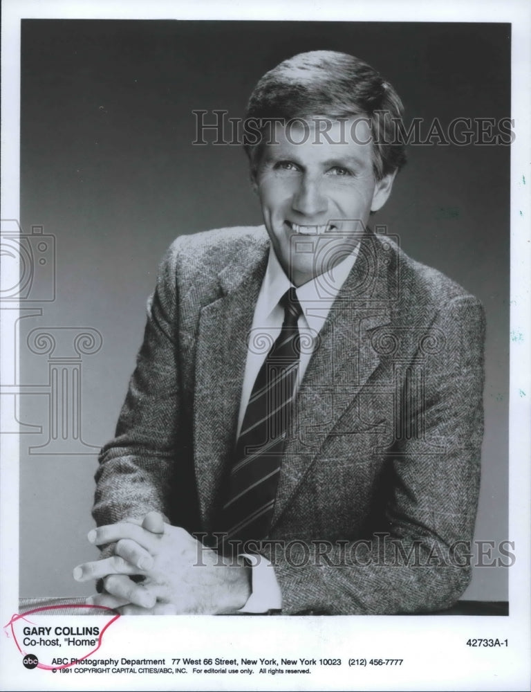 1991 Press Photo Gary Collins, co-host &quot;Home&quot; - Historic Images