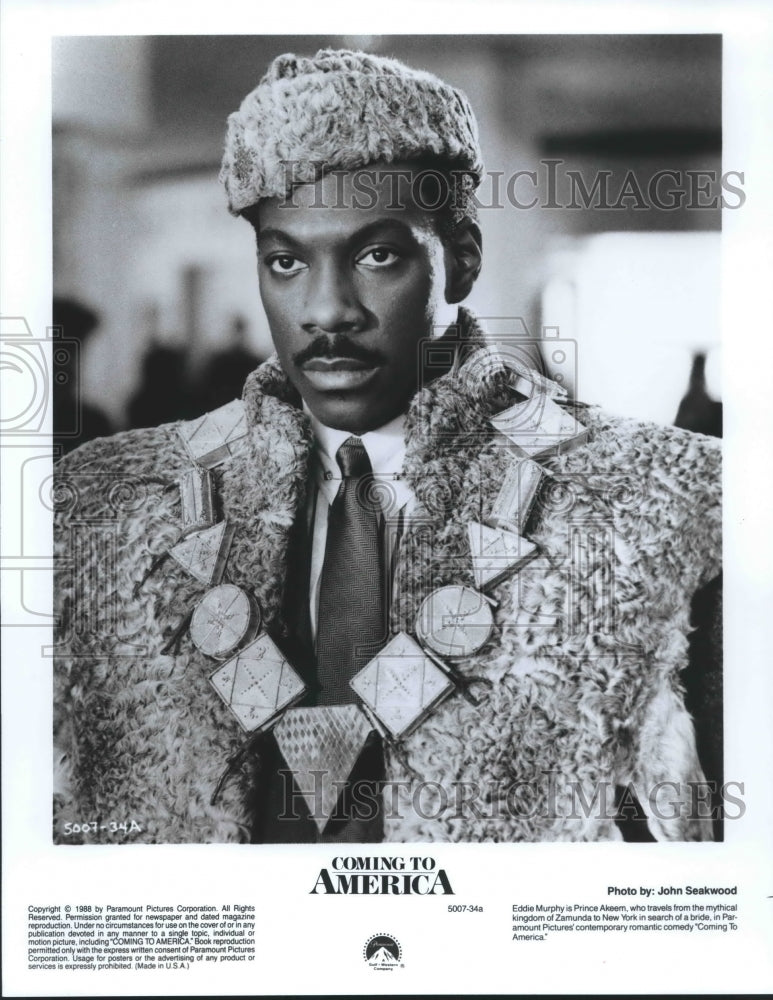 1988 Eddie Murphy as Prince Akeem in &quot;Coming to America.&quot; - Historic Images