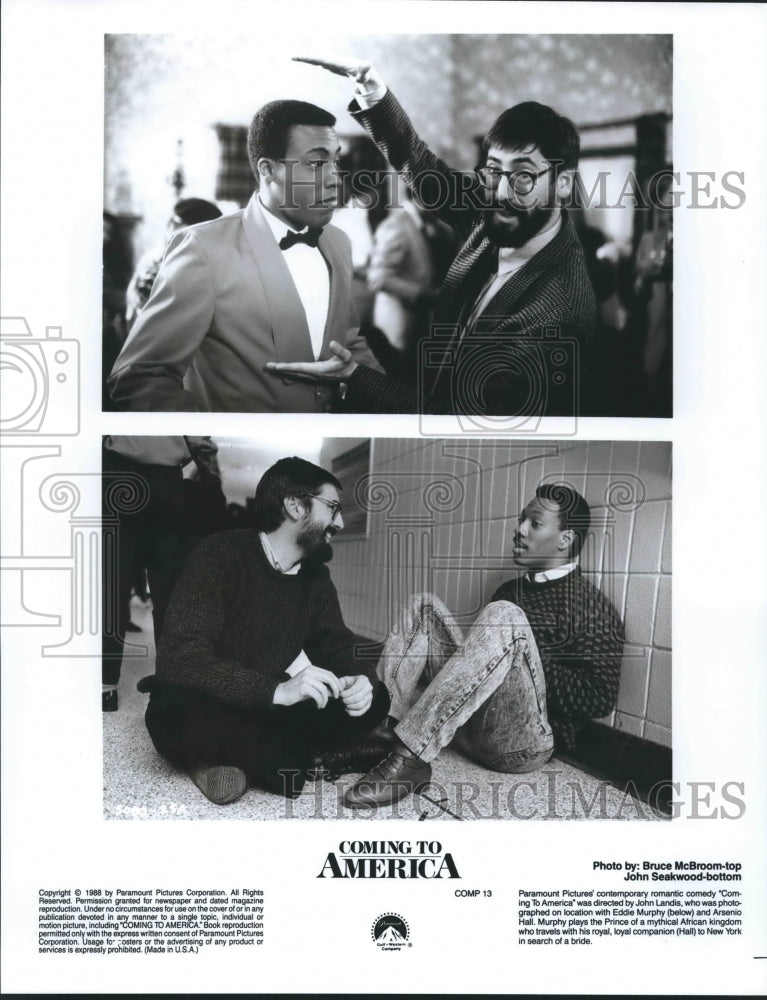 1988 John Landis &amp; Arsenio Hall (top) &amp; with Eddie Murphy (bottom.) - Historic Images