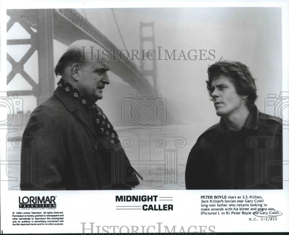 1989 Press Photo Peter Boyle and Gary Cole star in &quot;Midnight Caller.&quot;-Historic Images