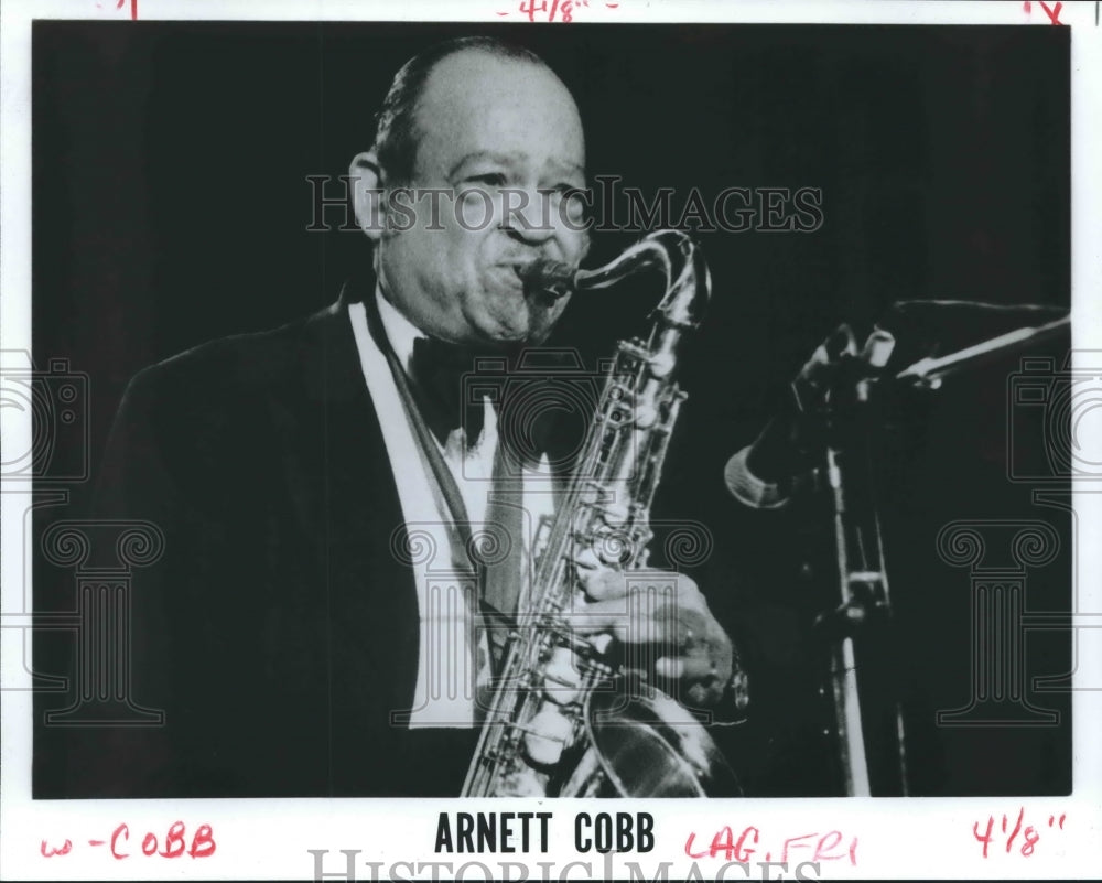 1988 Arnett Cobb, jazz tenor saxophone player. - Historic Images