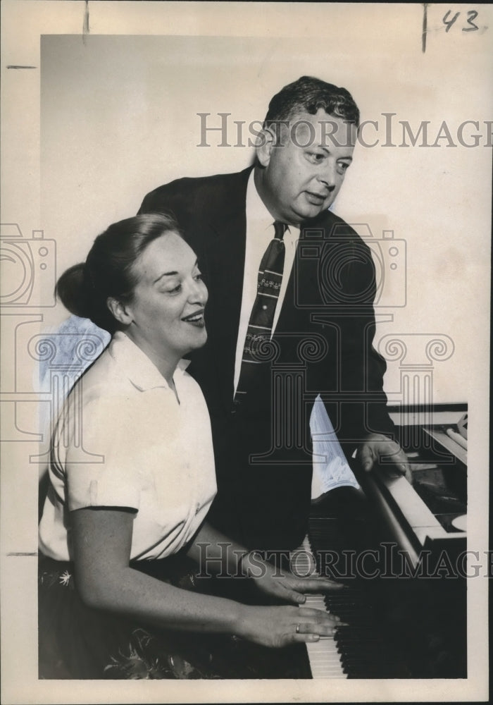 1957 Mrs. Moss Sherman &amp; Harry Cohen perform at Jewish National Fund - Historic Images