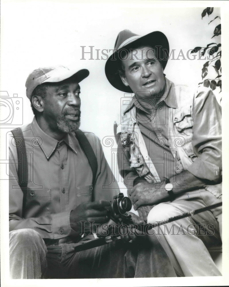 1991 Press Photo Actor James Garner, Bill Cobbs in "Decoration Day" Movie - Historic Images
