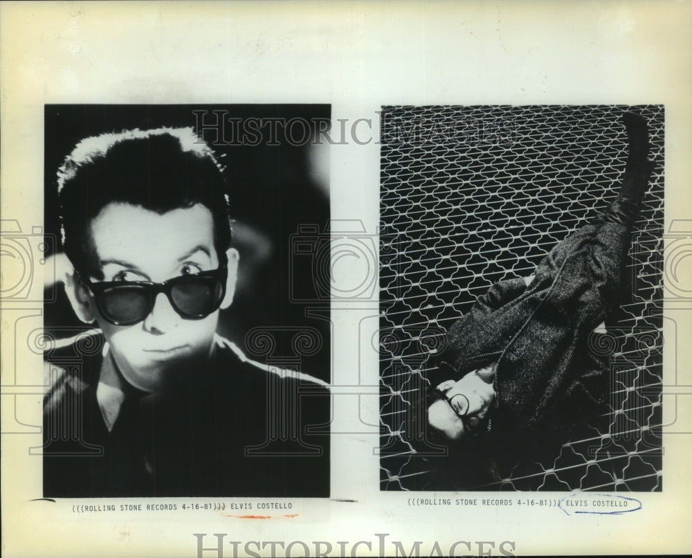 1981 Elvis Costello,  English musician, singer-songwriter &amp; producer - Historic Images