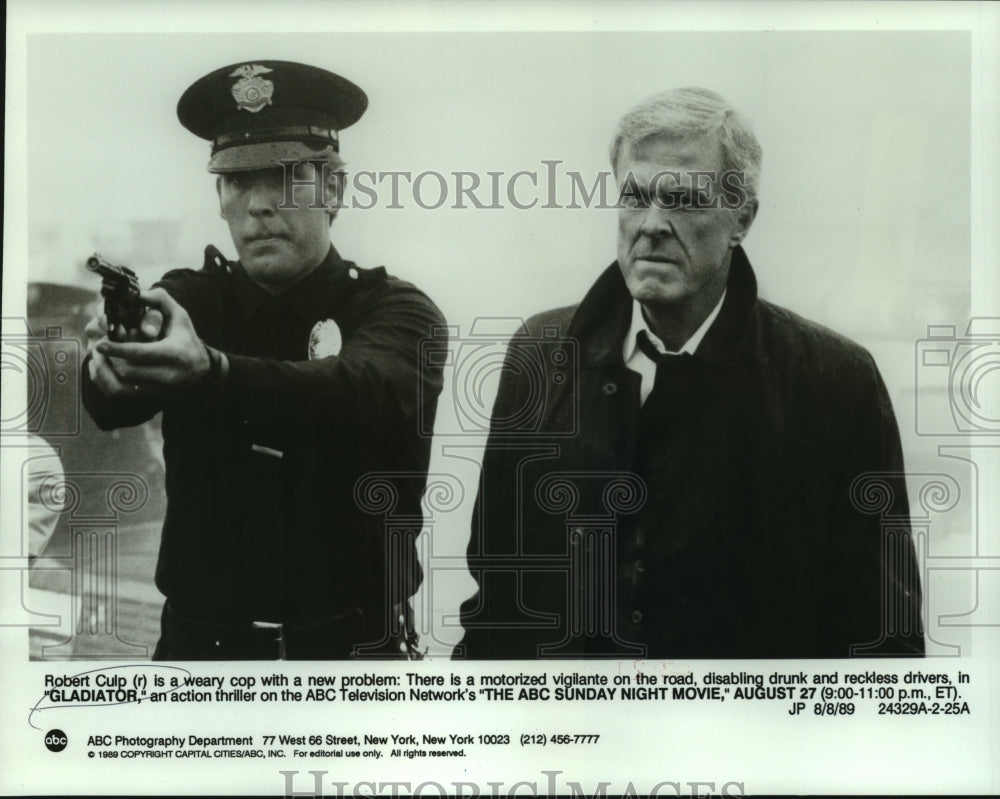 1989 Robert Culp as weary cop in &quot;Gladiator,&quot; ABC TV - Historic Images