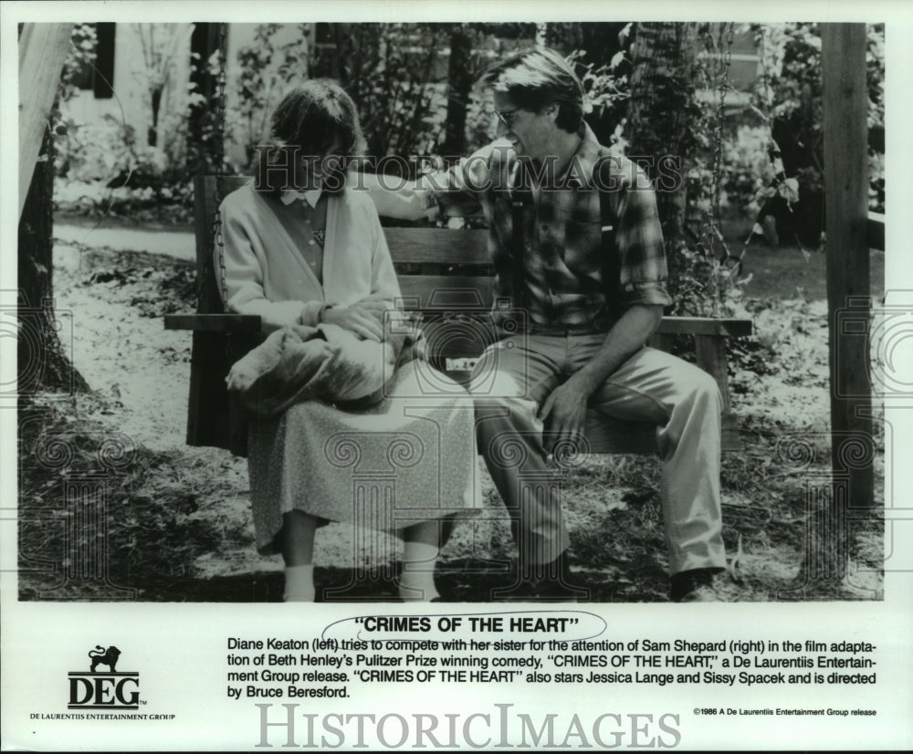 1986 Diane Keaton and Sam Shepard star in Crimes of the Heart. - Historic Images