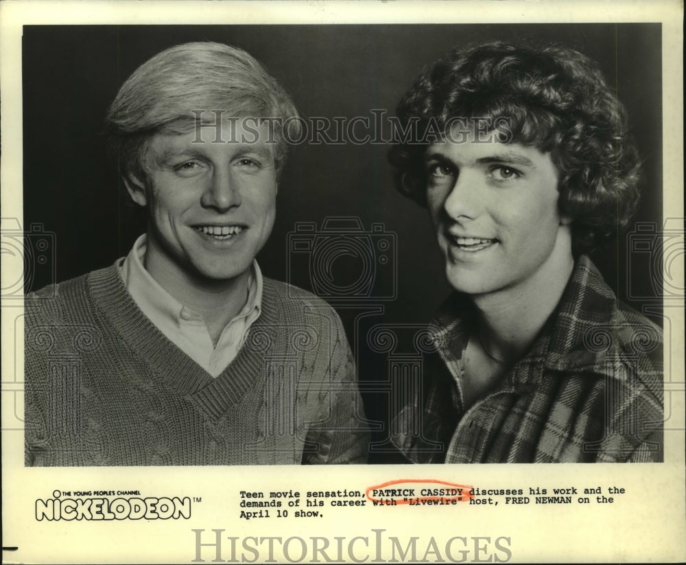 1981 Patrick Cassidy with "Livewire" host Fred Newman on Nickelodeon - Historic Images