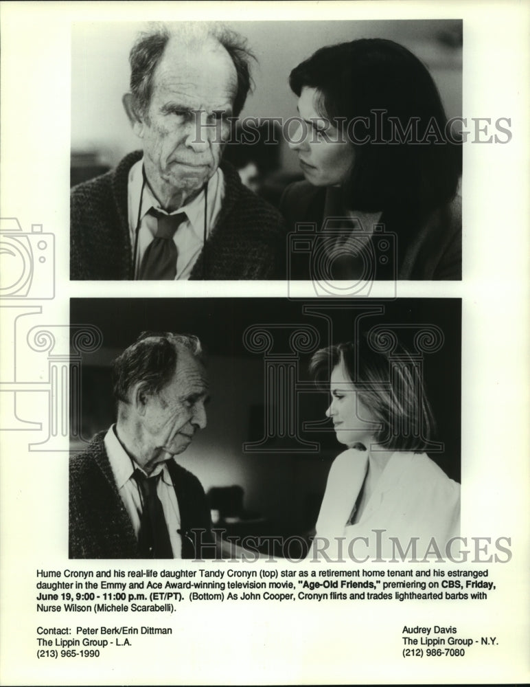 1992 Hume Cronyn, Tandy Cronyn & Michele Scarabel in Age-Old Friends-Historic Images