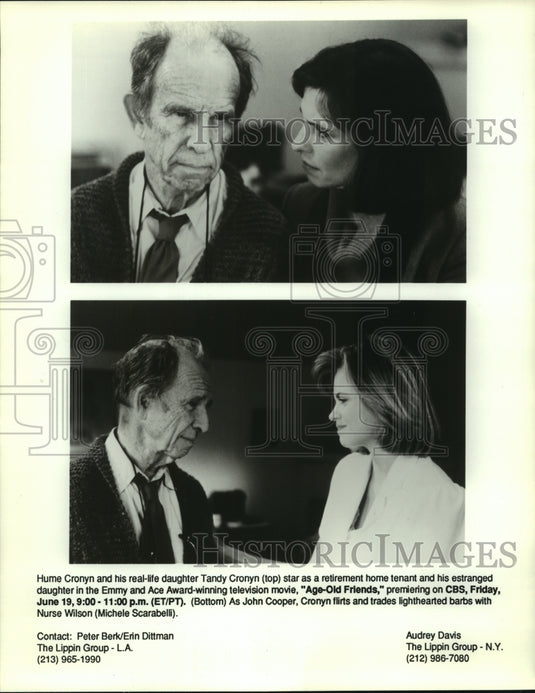 1992 Hume Cronyn, Tandy Cronyn & Michele Scarabel in Age-Old Friends-Historic Images