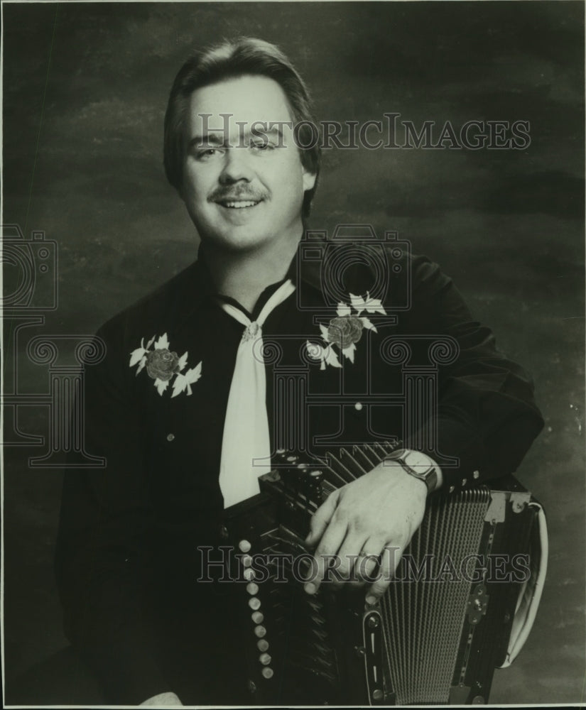 1992 The Bruce Daigrepont Cajun Band, with his accordion - Historic Images