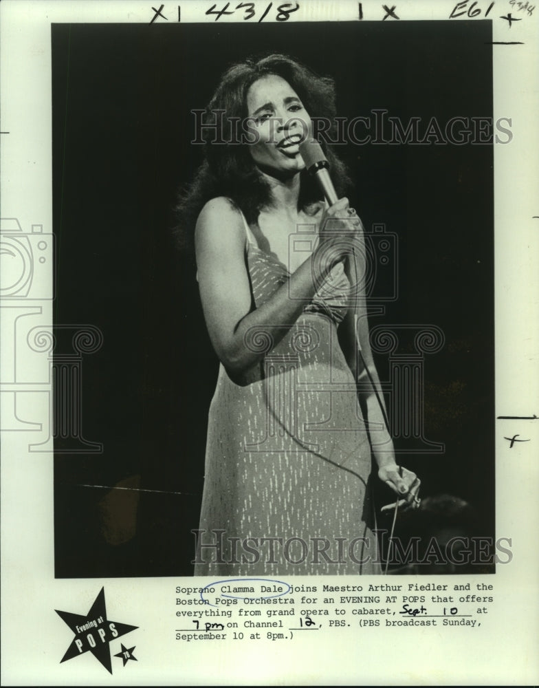 1978 Press Photo Soprano Clamma Dale, &quot;Evening At Pops&quot; - Historic Images