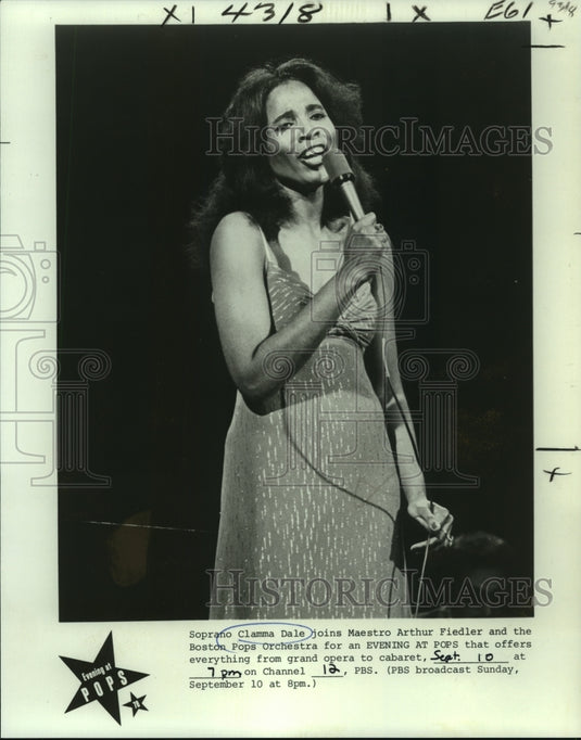 1978 Press Photo Soprano Clamma Dale, "Evening At Pops" - Historic Images