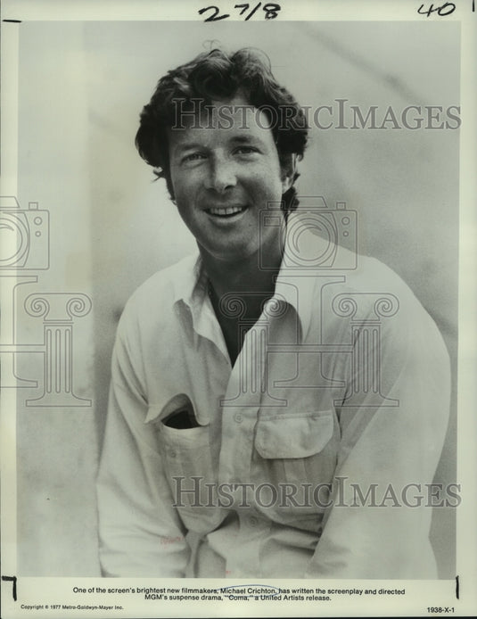 1977 Press Photo Filmmaker Michael Crichton of MGM's "Coma." - nop16681-Historic Images