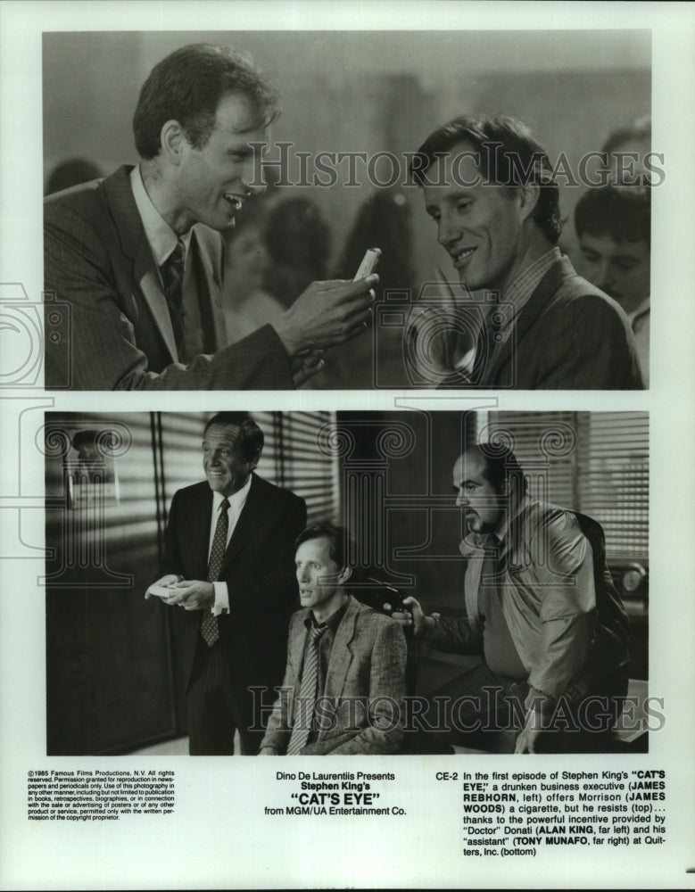 1985 James Rebhorn, James Woods & Alan King in Cat's Eye. - Historic Images