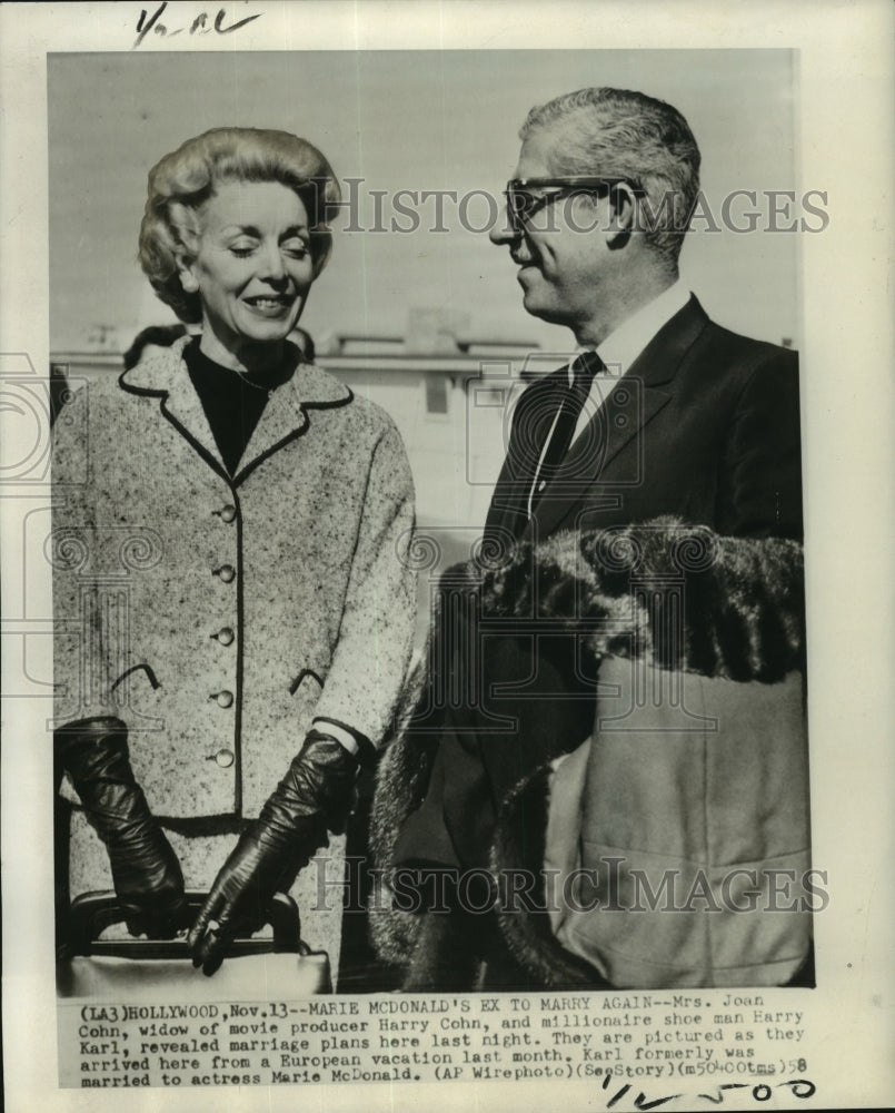 1968 Press Photo Actor Laurence Harvey and Joan Cohn in Nassau, Bahamas - Historic Images