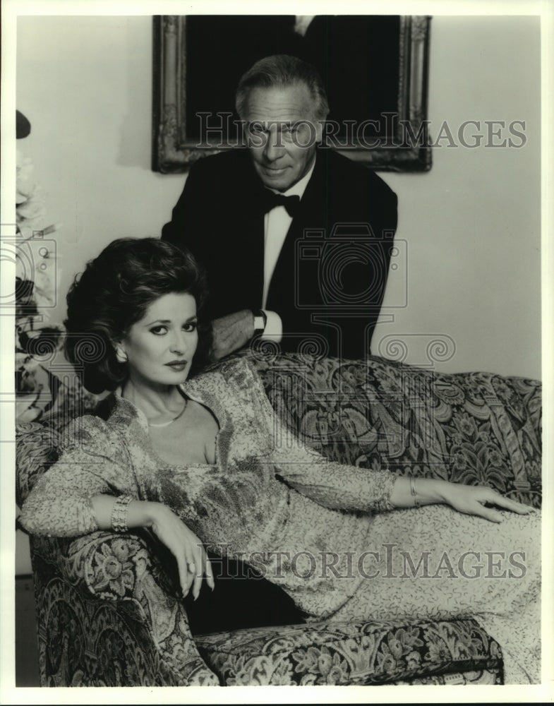 1992 Stephanie Beachum &amp; Christopher Plummer in Secrets, on NBC. - Historic Images