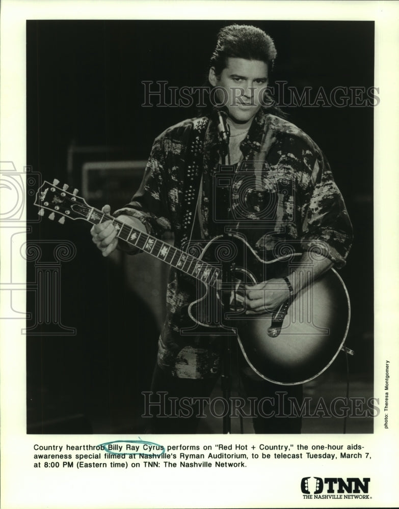 1995 Billy Ray Cyrus performs on &quot;Red Hot + Country&quot; on TNN - Historic Images