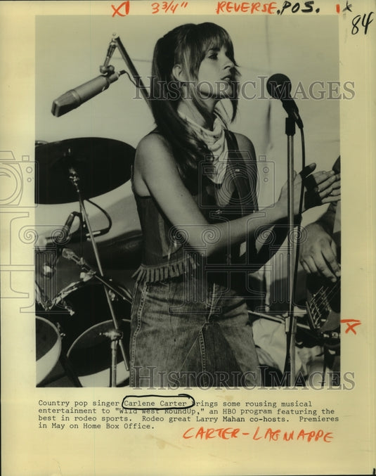 1980 Press Photo Carlene Carter singing at "Wild West Roundup" - nop17537-Historic Images