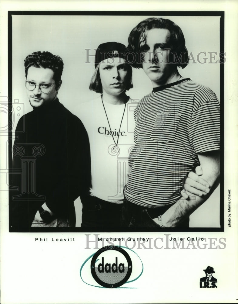 Press Photo Members of &quot;dada&quot; are Phil Leavitt, Michael Gurley, &amp; Joie Calio.- Historic Images