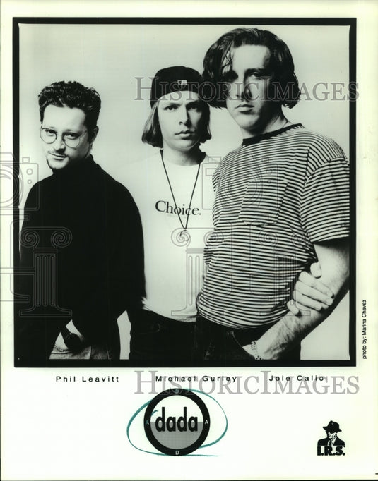 Press Photo Members of "dada" are Phil Leavitt, Michael Gurley, & Joie Calio.- Historic Images