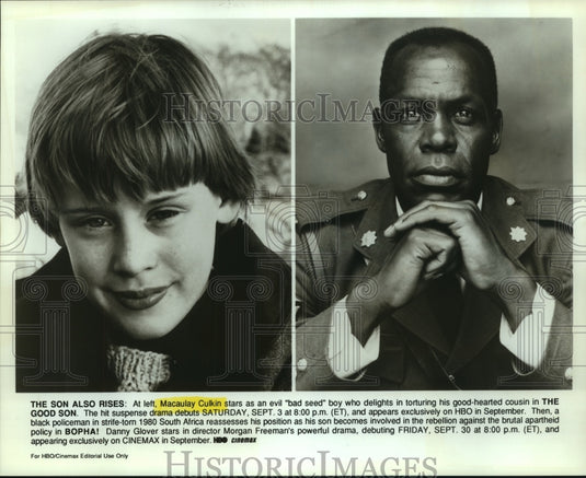 1995 Macaulay Culkin in The Good Son, and Danny Glover in Bopha! - Historic Images