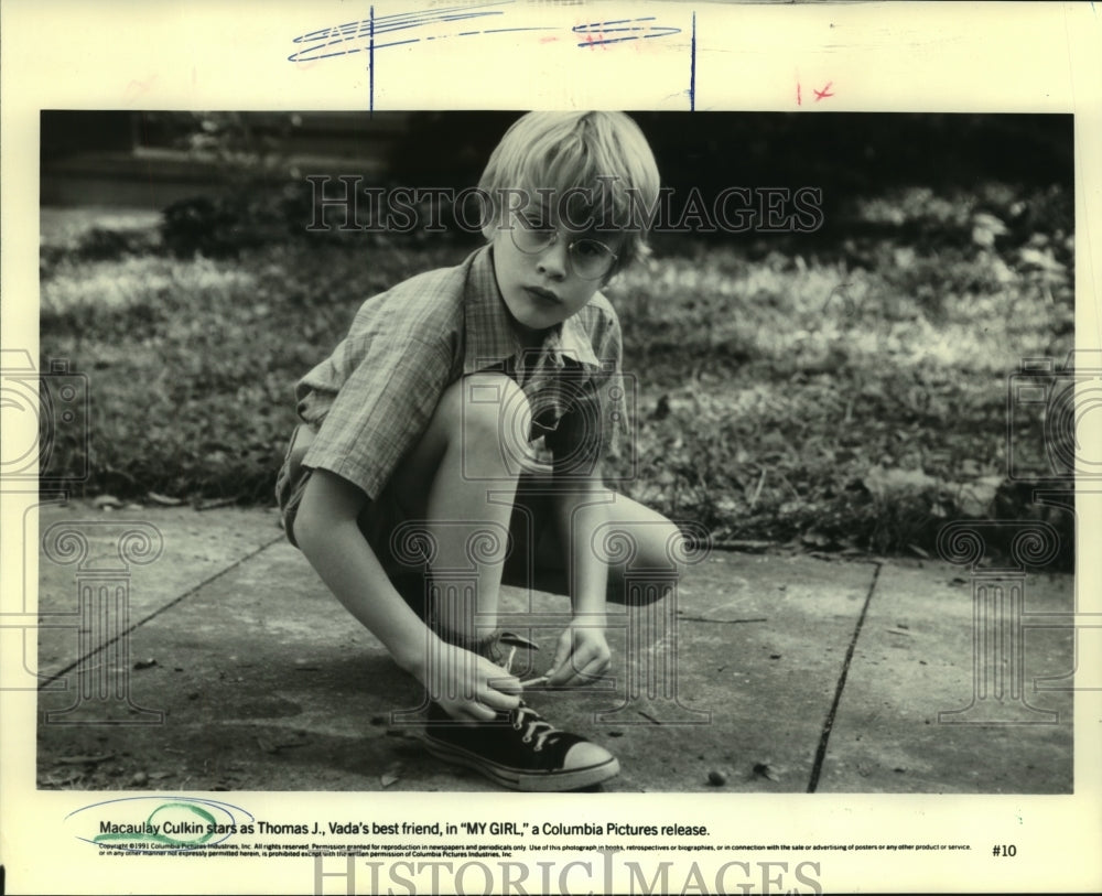 1991 Press Photo Macaulay Culkin stars in My Girl. - Historic Images