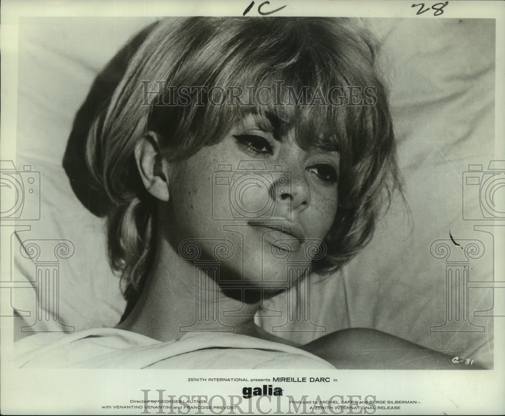 1967 Press Photo Marielle Darc in a scene from &quot;Galia,&quot; Zenith International. - Historic Images