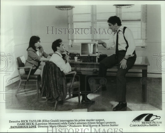 Press Photo Elliot Gould, Lawrence Monoson, & Gwen Seliger in "Dangerous Love." - Historic Images