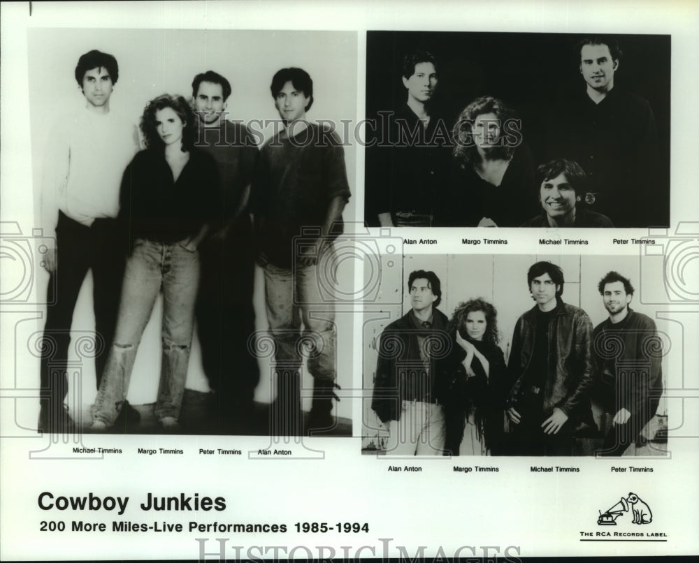 1995 Press Photo Michael Timmins, Margo Timmins and members of Cowboy Junkies-Historic Images