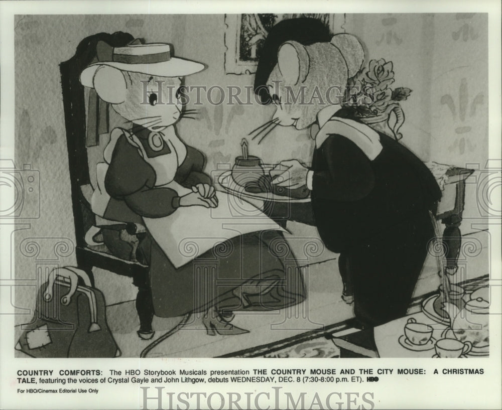 1993 Press Photo Scene from The Country Mouse and the City Mouse Christmas Tale. - Historic Images