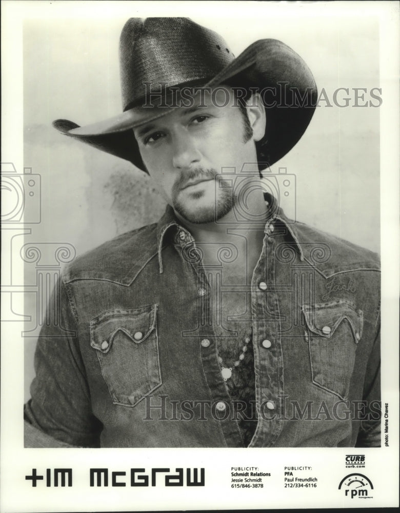 Press Photo Tim McGraw, country musician - nop19249- Historic Images