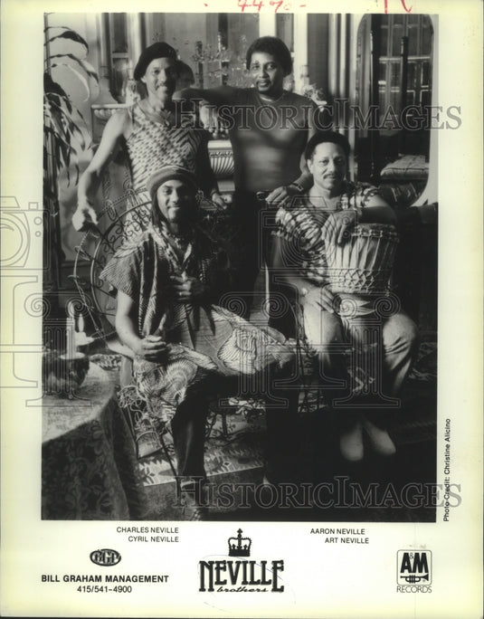 1989 The Neville Brothers, recording artists for A&M Records. - Historic Images