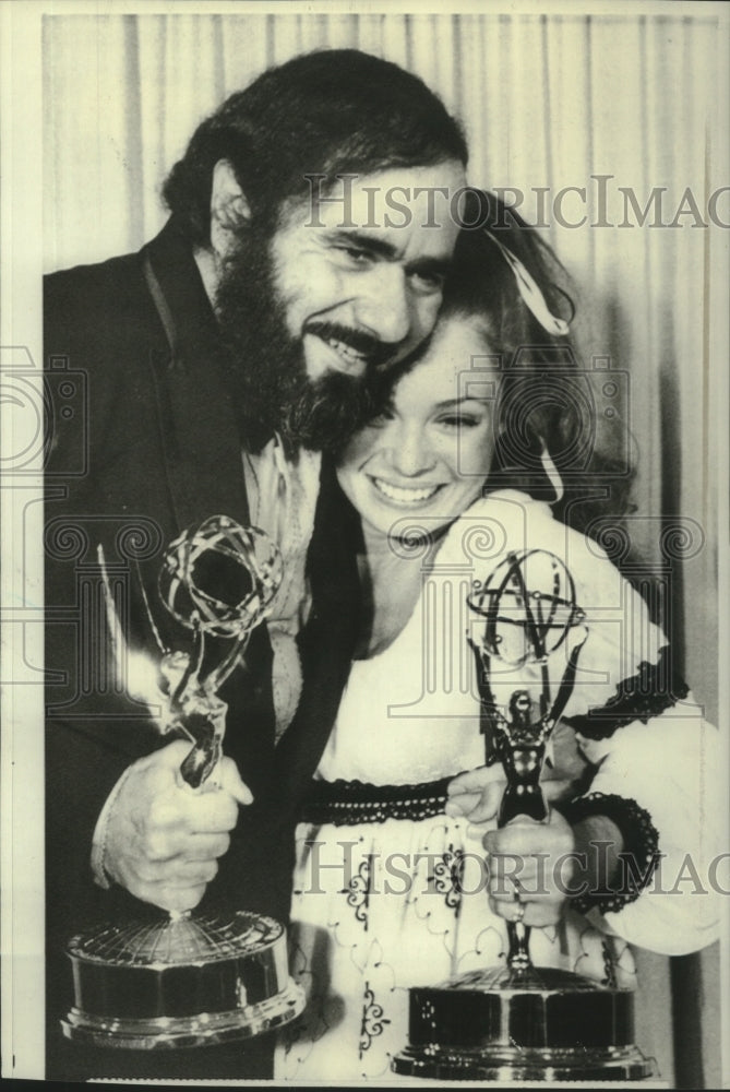 1970 "Room 222" - Michael Constantine and Karen Valentine with Emmys - Historic Images