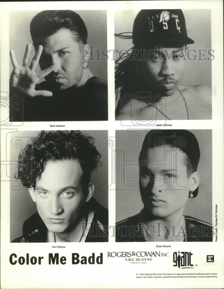 1992 Color Me Badd - Mark Calderon, Kevin Thornton, Other Members - Historic Images