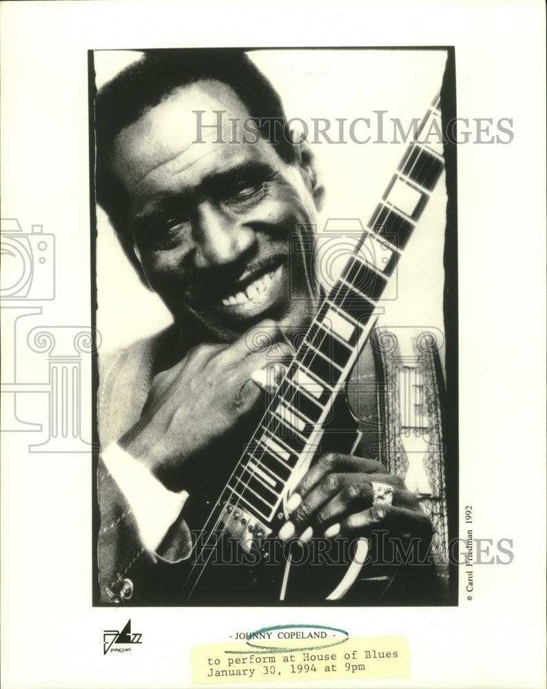 1992 Johnny Copeland, Texas blues guitarist and singer.-Historic Images