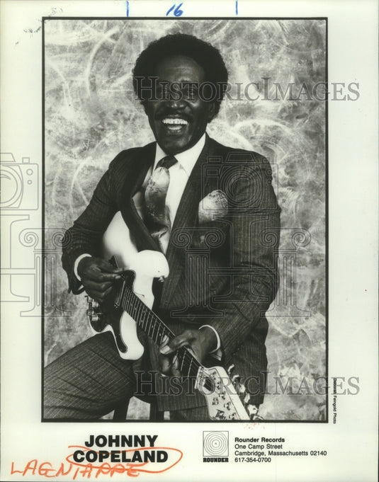 1986 Johnny Copeland, Texas blues guitarist and singer.-Historic Images