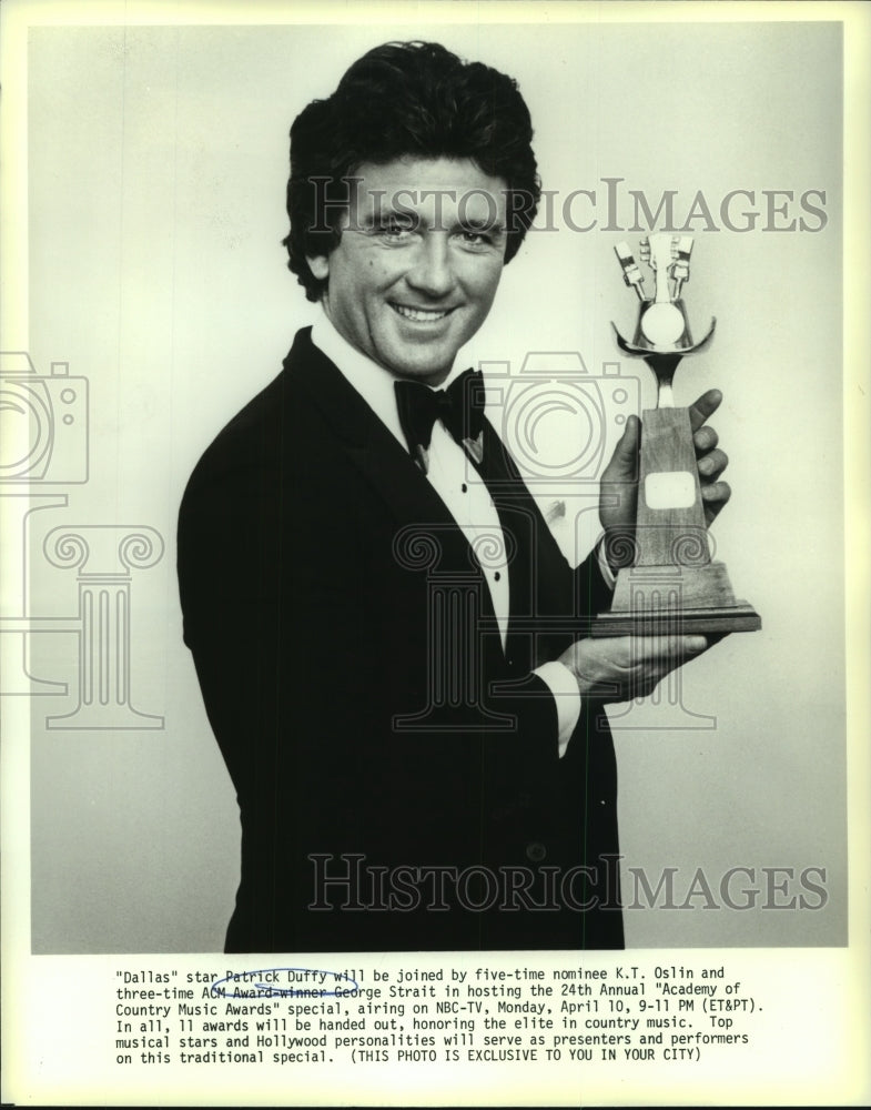 1989 Patrick Duffy to co-host Academy of Country Music Awards.-Historic Images