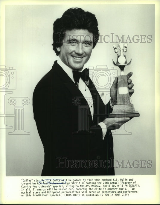 1989 Patrick Duffy to co-host Academy of Country Music Awards.-Historic Images