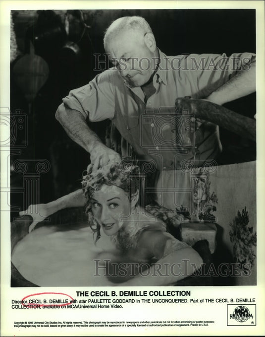 1995 Cecil B. DeMille & Paulette Goddard in The Unconquered, 1954.-Historic Images