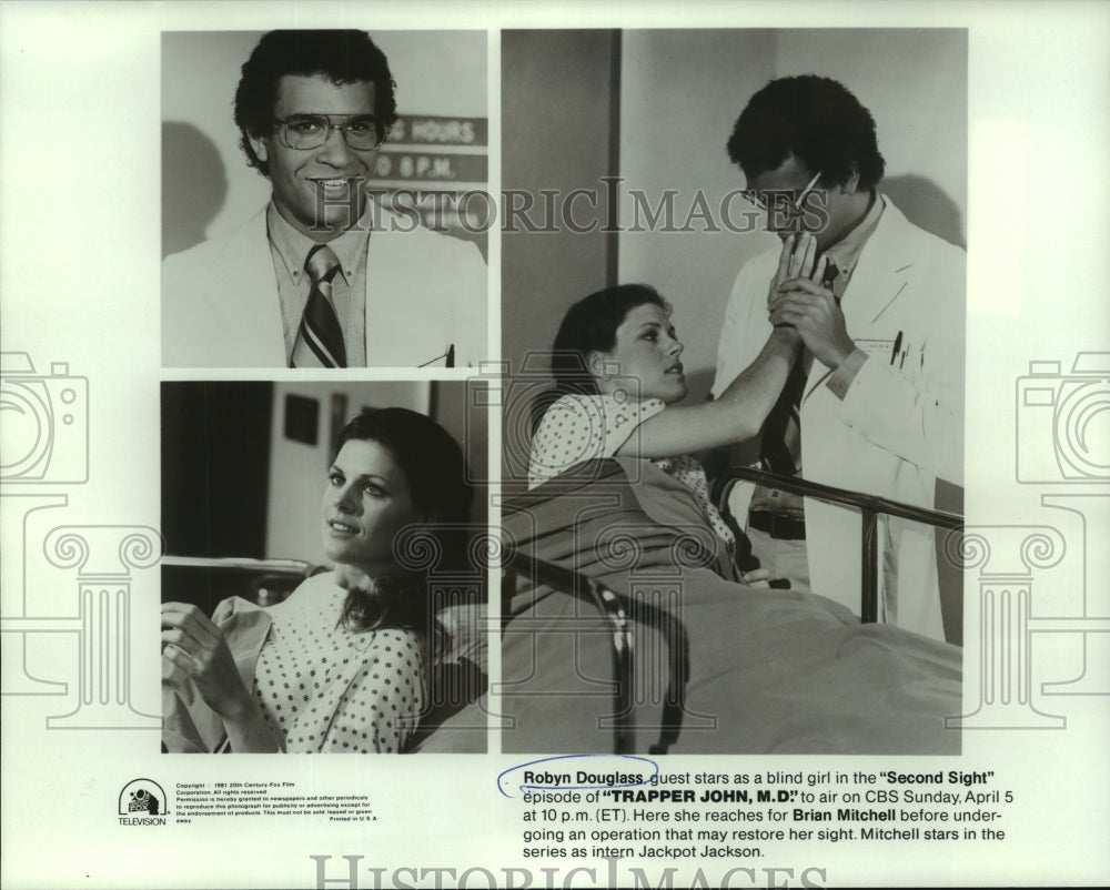 1981 Robyn Douglass and Brian Mitchell on Trapper John, M.D. - Historic Images