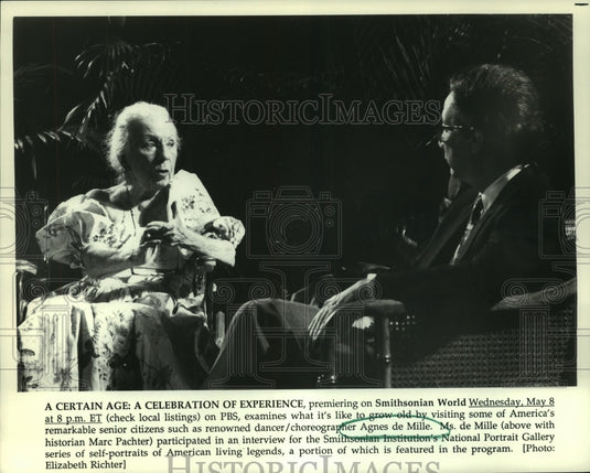1991 Agnes de Mille & Marc Pachter on Smithsonian World on PBS - Historic Images