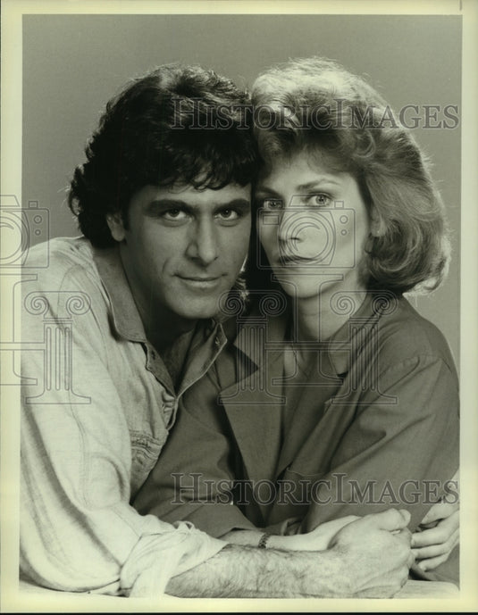 1983 Press Photo Terry Davis and Robin Thomas star on Another World, on NBC. - Historic Images