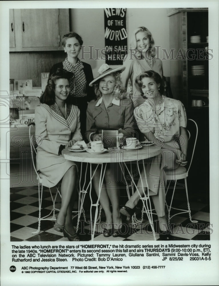 1992 Press Photo Sammi Davis-Voss, Jessica Steen &amp; Tammy Lauren on Homefront. - Historic Images